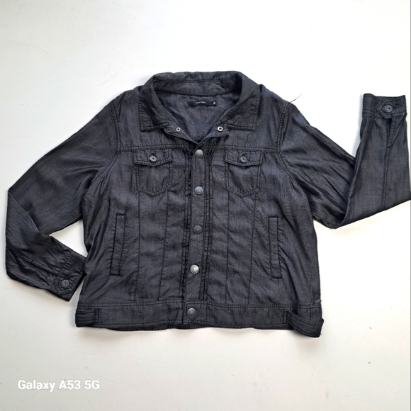 Tahari Women Soft Collared Neck Long Sleeve Jacket w Pockets Charcoal Size XL - Picture 1 of 14